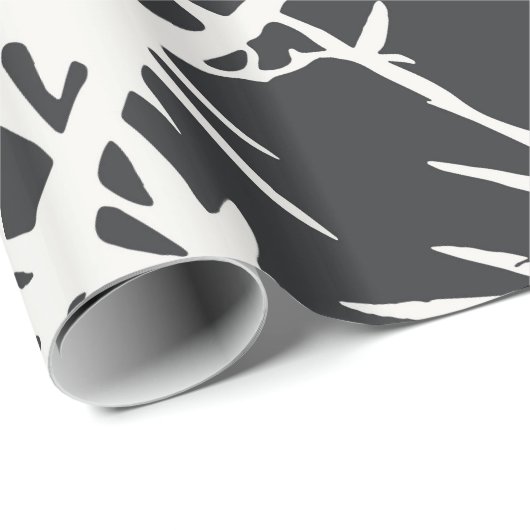 BambusPflanzenmuster des modernen Schwarz-weißen Geschenkpapier (Rolleneckpunkt)