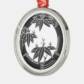 Bambusring mit Bambus-Blätter Silbernes Ornament (Links)