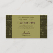 Bambussalon-oder Wellness-Center-Geschäfts-Karte Visitenkarte (Rückseite)