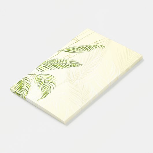 Bambusstalks und Blätter, in allen Druckfarben - Post-it Klebezettel (angewinkelt)