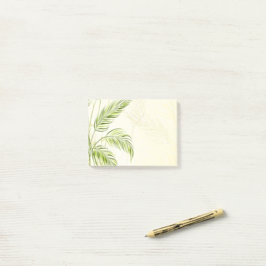 Bambusstalks und -Blätter, in Druckform - 4x3 Post-it Klebezettel (Auf Schreibtisch)