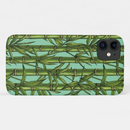 Bambuswald auf hellblau Case-Mate iPhone hülle (Rückseite (Horizontal))