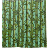 Bambuswald auf hellblau duschvorhang (Vorderseite)