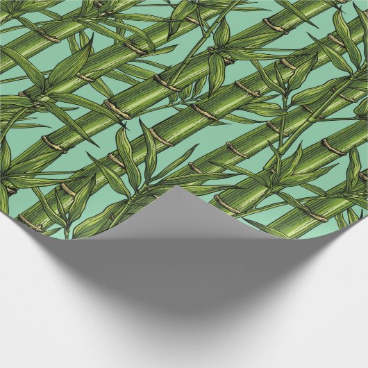 Bambuswald auf hellblau geschenkpapier (Ecke)