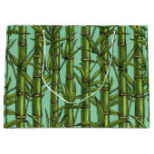 Bambuswald auf hellblau große geschenktüte (Vorderseite)