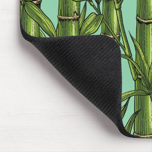 Bambuswald auf hellblau mousepad (Ecke)