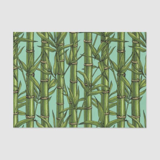Bambuswald auf hellblau seidenpapier (Vorderseite)