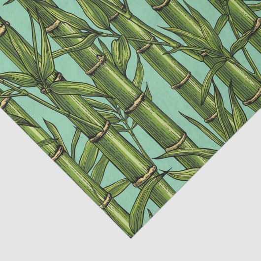 Bambuswald auf hellblau seidenpapier (Ausschnitt)