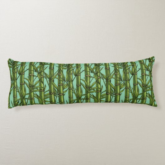 Bambuswald auf hellblau seitenschläferkissen (Rückseite)