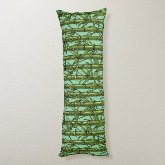 Bambuswald auf hellblau seitenschläferkissen (Rückseite (Vertikal))
