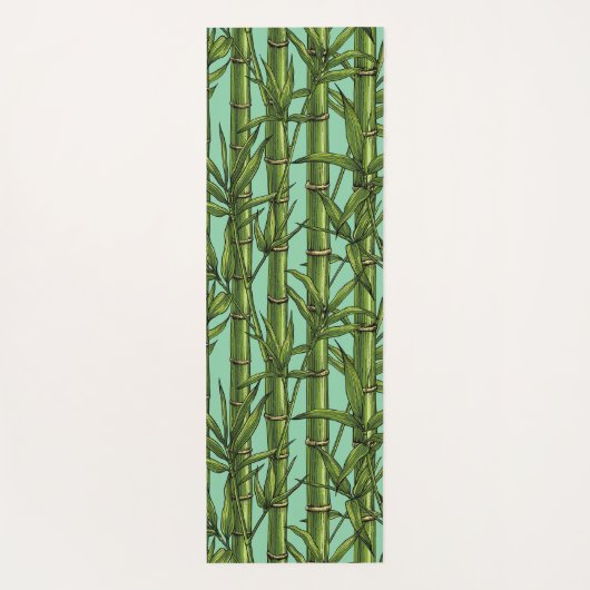 Bambuswald auf hellblau yogamatte (Rückseite)