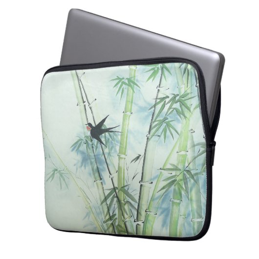 Bambuswald - grün laptopschutzhülle (Vorderseite Links)