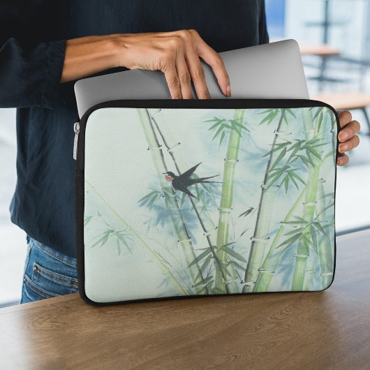 Bambuswald - grün laptopschutzhülle