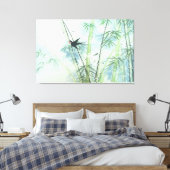Bambuswald - grün leinwanddruck (Insitu (Schlafzimmer))