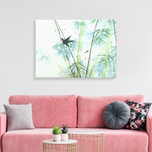 Bambuswald - grün leinwanddruck (Insitu (Wohnzimmer))