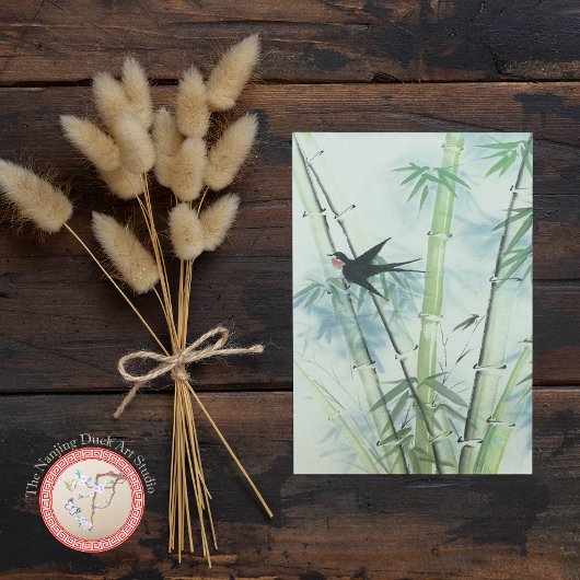 Bambuswald - grün postkarte