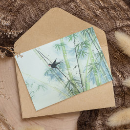 Bambuswald - grün postkarte