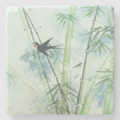 Bambuswald - grün steinuntersetzer (Vorderseite)