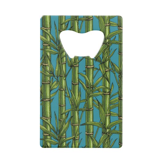 Bambuswald in blau geldbeutel flaschenöffner (Vorderseite)