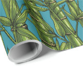 Bambuswald in blau geschenkpapier (Rolleneckpunkt)