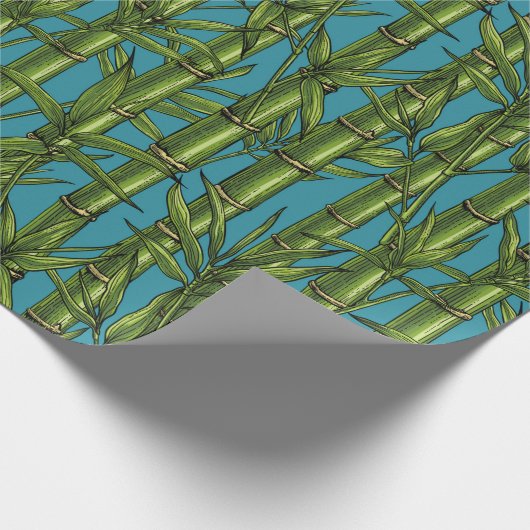 Bambuswald in blau geschenkpapier (Ecke)