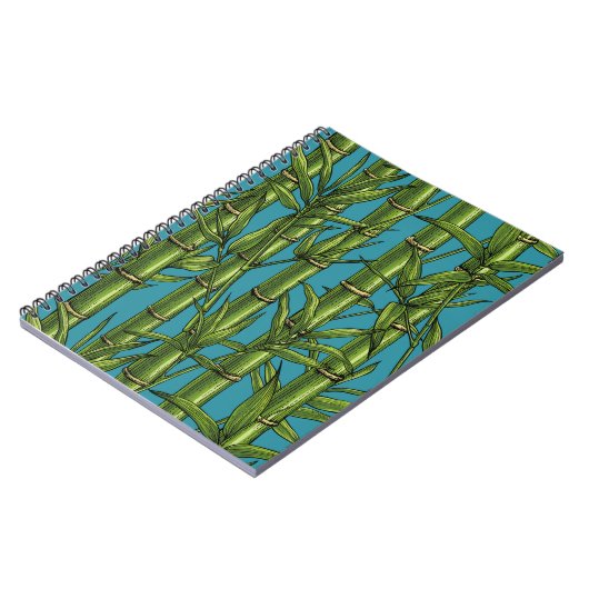 Bambuswald in blau notizblock (Linke Seite)