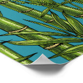 Bambuswald in blau poster (Ecke)