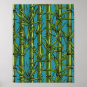 Bambuswald in blau poster (Vorne)