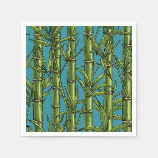 Bambuswald in blau serviette (Vorderseite)