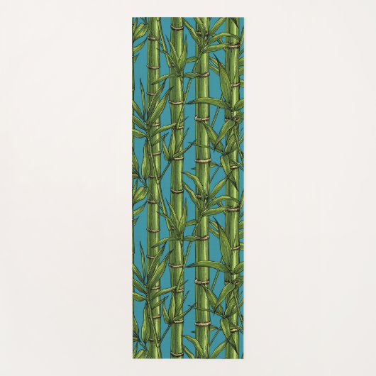 Bambuswald in blau yogamatte