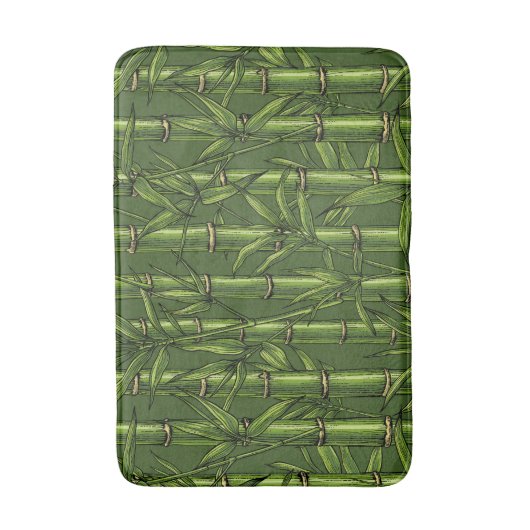 Bambuswald in Grün Badematte (Vorderseite Vertikal)