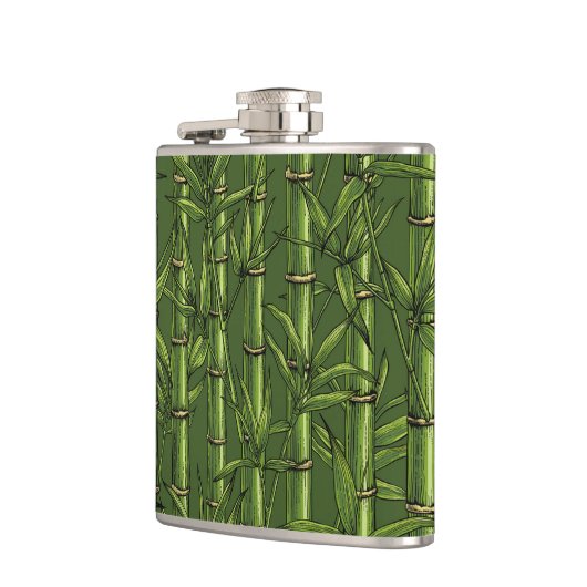 Bambuswald in Grün Flachmann (Links)