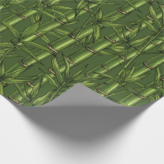 Bambuswald in Grün Geschenkpapier (Ecke)