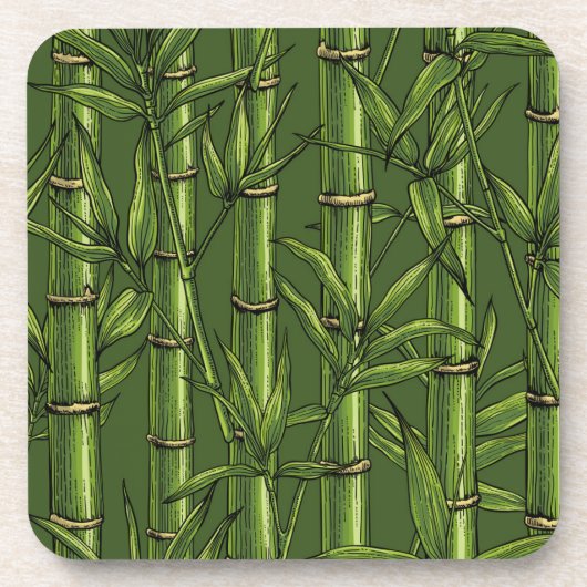 Bambuswald in Grün Getränkeuntersetzer (Vorderseite)