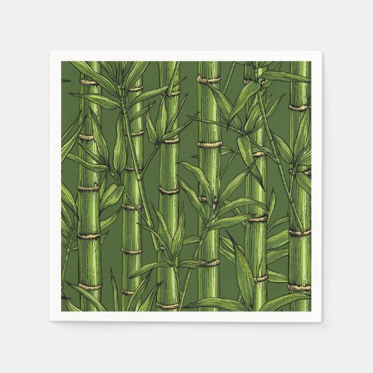 Bambuswald in Grün Serviette (Vorderseite)