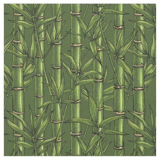 Bambuswald in Grün Stoff (Nahaufnahme)