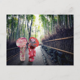 Bambuswald in Kyoto Postkarte