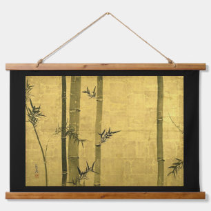 Bambuswald, Ogata Kōrin, Sumi-e Wandteppich Mit Holzrahmen