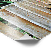 Bambuszaun und japanische Ahorn-Blätter Fotodruck (Ecke)