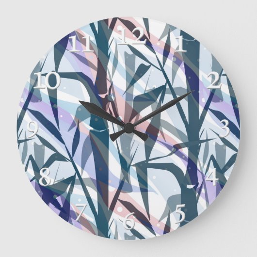 Bambuszweige Große Wanduhr (Vorderseite)