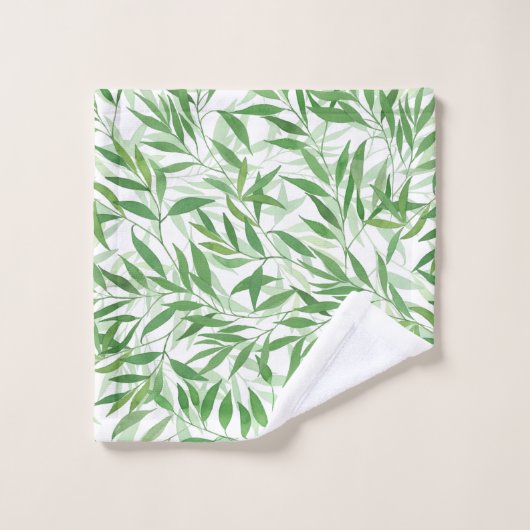 Bambuszweige Wasserfarben Weingärten Badhandtuch Set (Waschlappen)