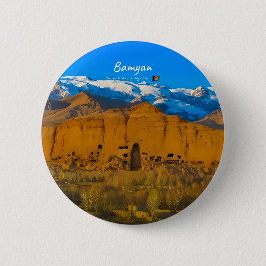 Bamyan, Afghanistan - Buddha-Kliffental Button (Vorderseite)