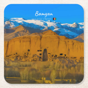 Bamyan, Afghanistan - Buddha-Kliffental Rechteckiger Pappuntersetzer
