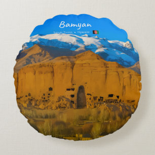 Bamyan, Afghanistan - Buddha-Kliffental Rundes Kissen