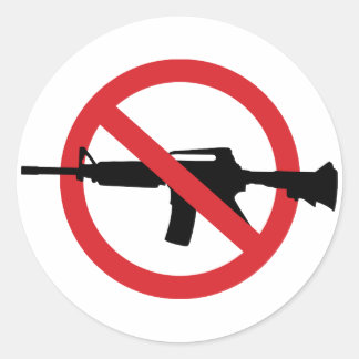 Ban Assault Rifles - Keine Symbol-rote Linie Runder Aufkleber