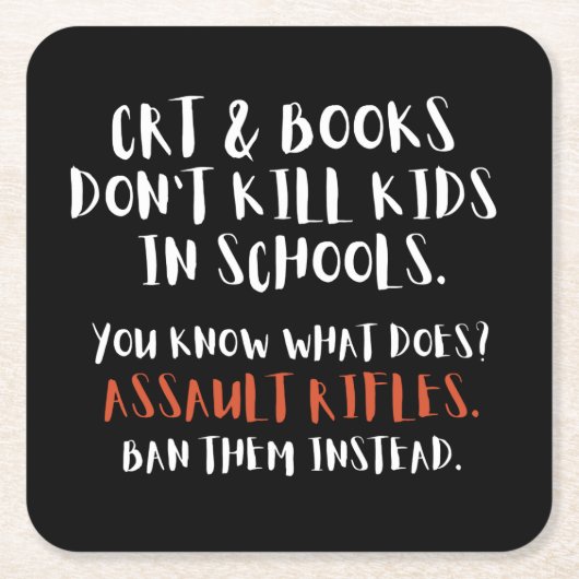 Ban Assault Rifles statt Typografie Rechteckiger Pappuntersetzer (Vorderseite)