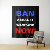 Ban Assault Weapons Now! Guns Political Activist Wandteppich (Beispiel)