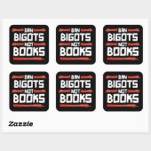 BAN BIGOTS NOT BOOKS QUADRATISCHER AUFKLEBER (Blatt)