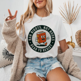 Ban Bigots Not Books Read, um Retro Bookworm zu wi T-Shirt