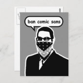 Ban Comic Sans Postkarte (Vorne/Hinten)